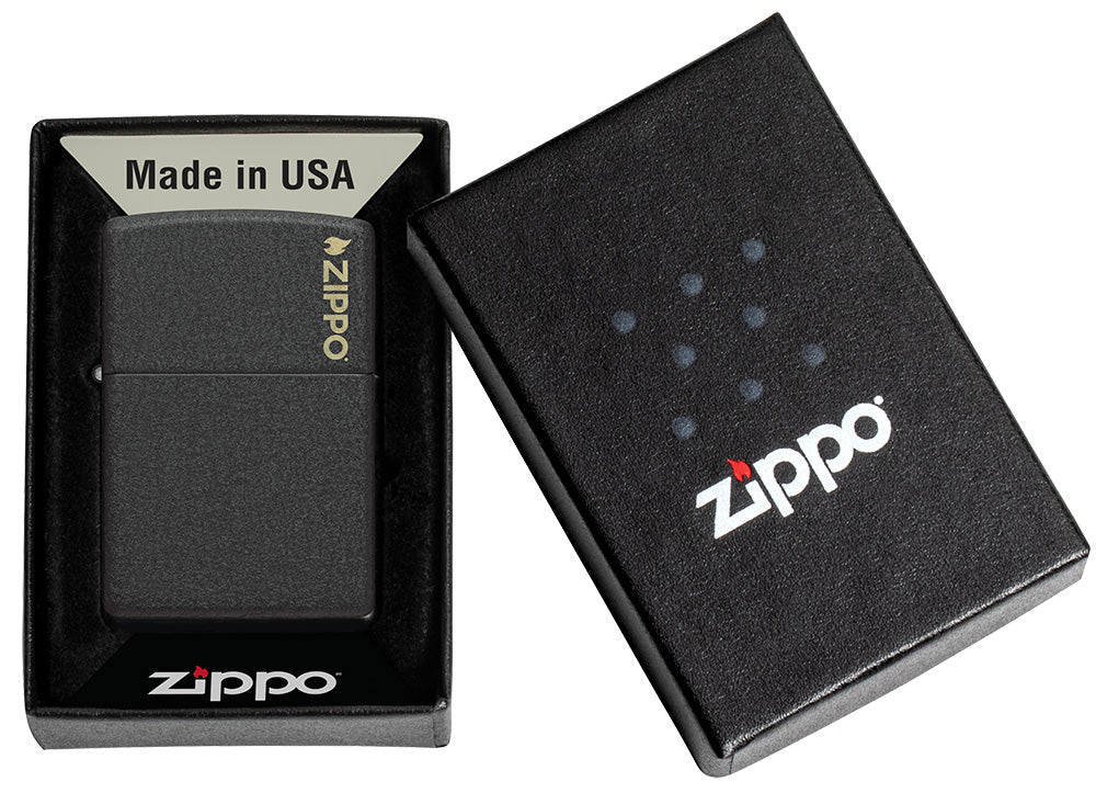 Klasyczne czarne logo Crackle® Zippo