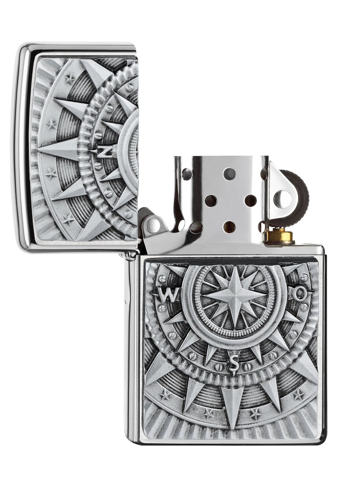 Zapalniczka Zippo emblemat z kompasem otwarta