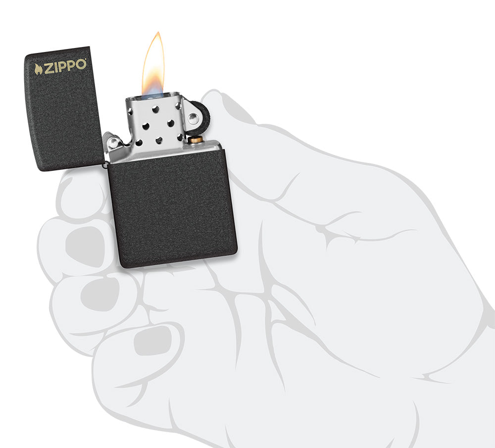 Klasyczne czarne logo Crackle® Zippo