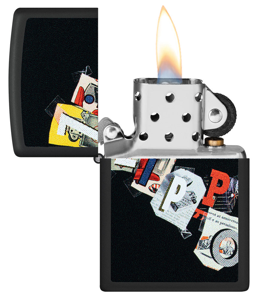 Wzór nawiązujący do kolażu Zippo