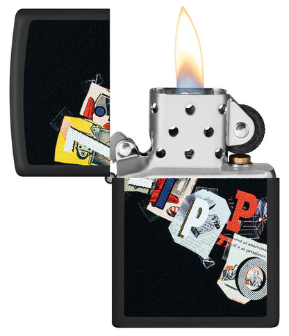 Wzór nawiązujący do kolażu Zippo