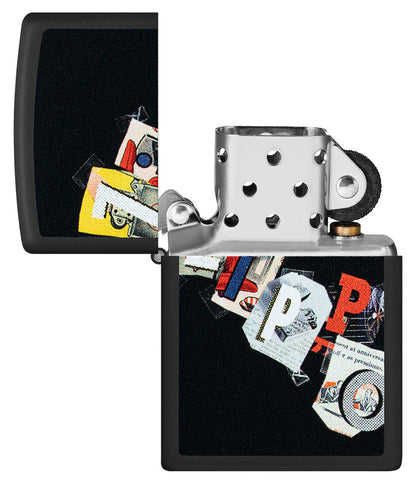 Wzór nawiązujący do kolażu Zippo