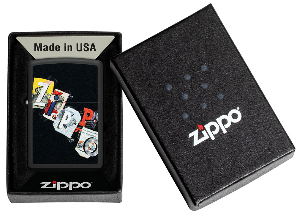 Wzór nawiązujący do kolażu Zippo