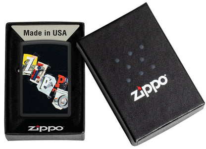 Wzór nawiązujący do kolażu Zippo