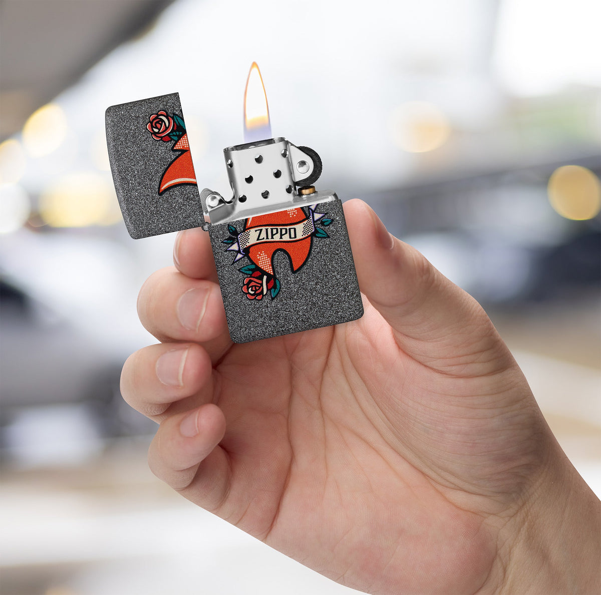 Wzór tatuażu płomienia Zippo