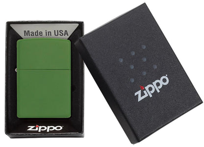 Zapalniczka Zippo Moss Green Matte model podstawowy w otwartym opakowaniu