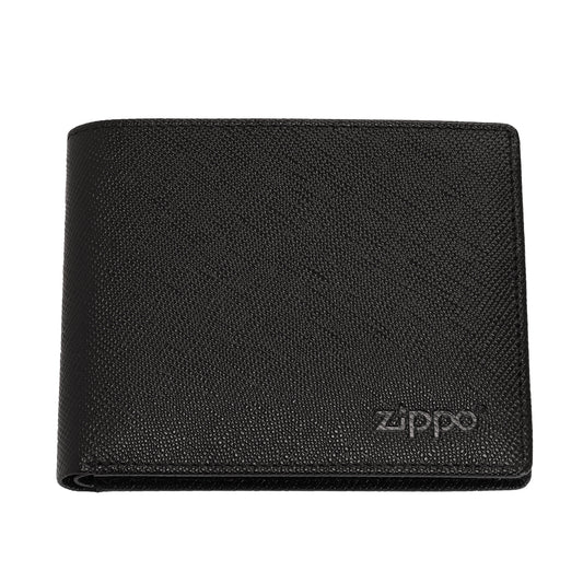 Portfel Zippo ze skóry saffiano z logo Zippo widok z przodu