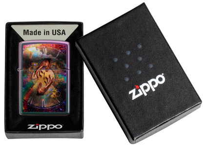 Zapalniczka Zippo fioletowo-zielona matowa Spiritual Journey Podróż w czasie Online Tylko w otwartym pudełku prezentowym