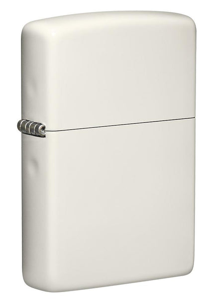 Widok z przodu 3/4 kąta Zapalniczka Zippo Basic Model Glow In The Dark Matt White