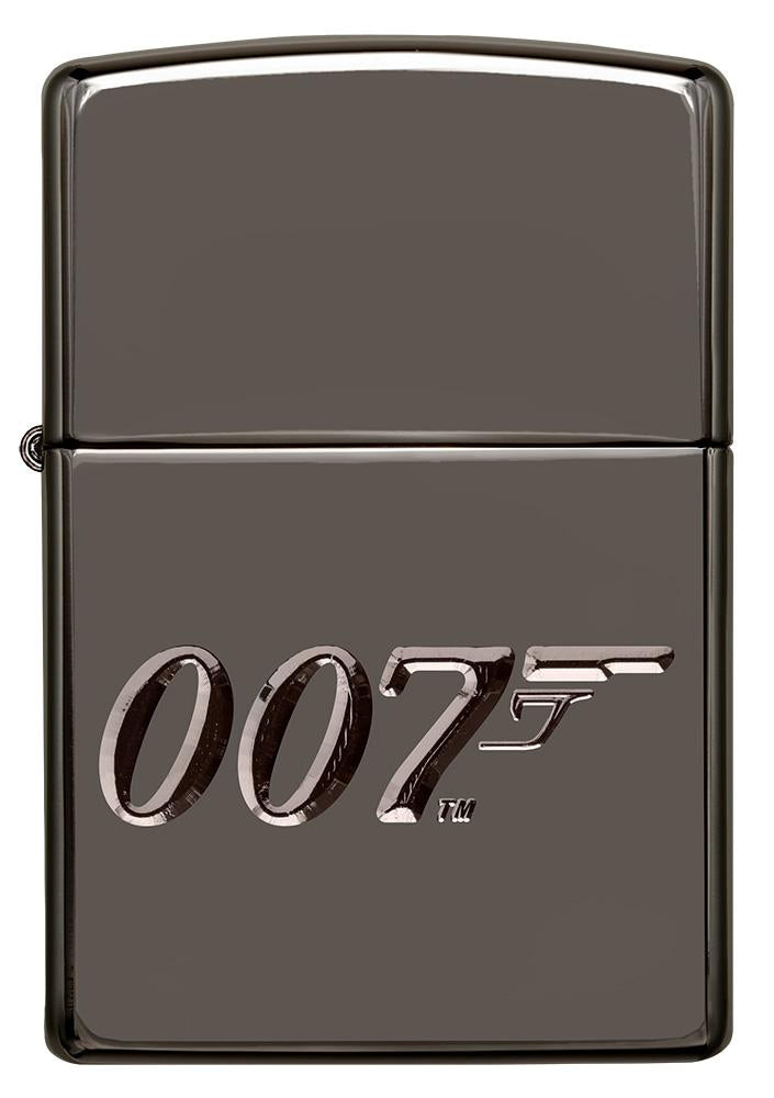 Widok z przodu zapalniczka Zippo szara błyszcząca 007