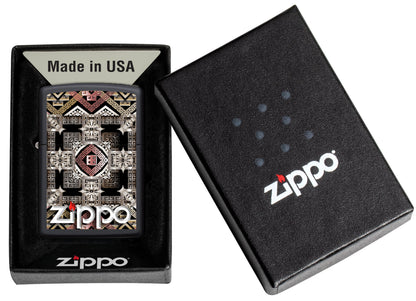Briquet tempête Zippo Tribal Design dans sa boîte cadeau